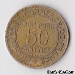 монета 50 сантим