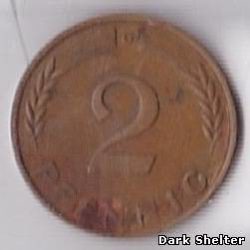 монета 2 пфенниг