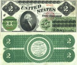 2 доллара второй выпуск American Bank Note Co