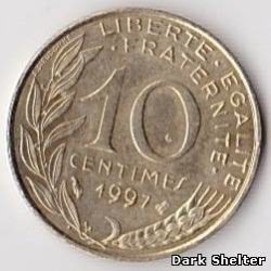 монета 10 сантим