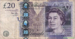 банкнота 20 фунт стерлинг