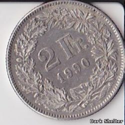 монета 2 франка