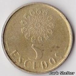 монета 5 эскудо