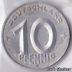 монета 10 пфенниг