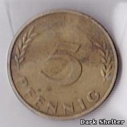 монета 5 пфенниг