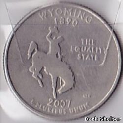 ¼ доллара — штат Вайоминг
